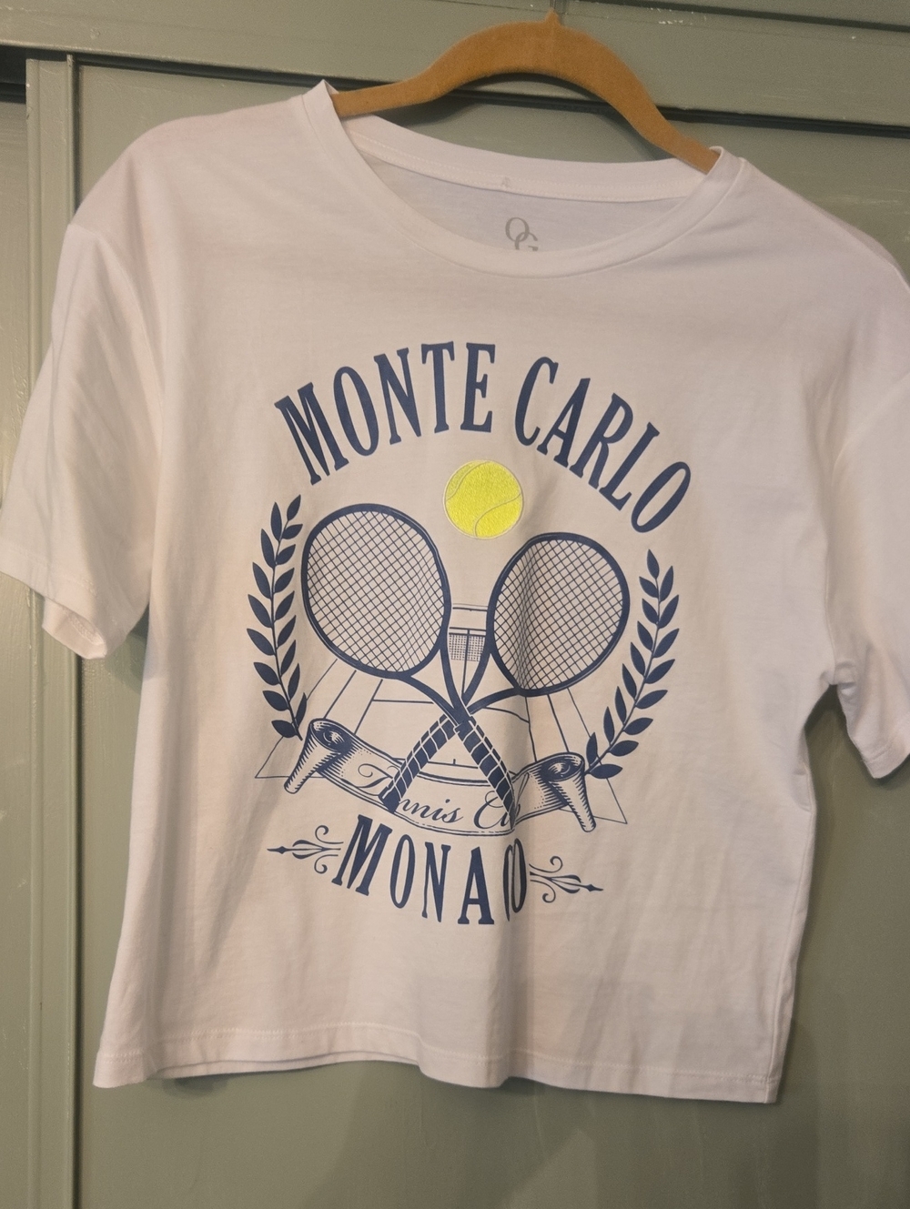 Monte Carlo Monaco Graphic Tee - White with Navy & Yellow